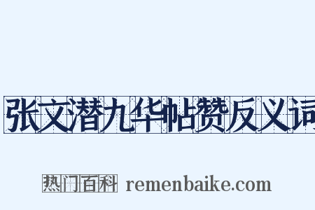 张文潜九华帖赞反义词是什么意思的图片